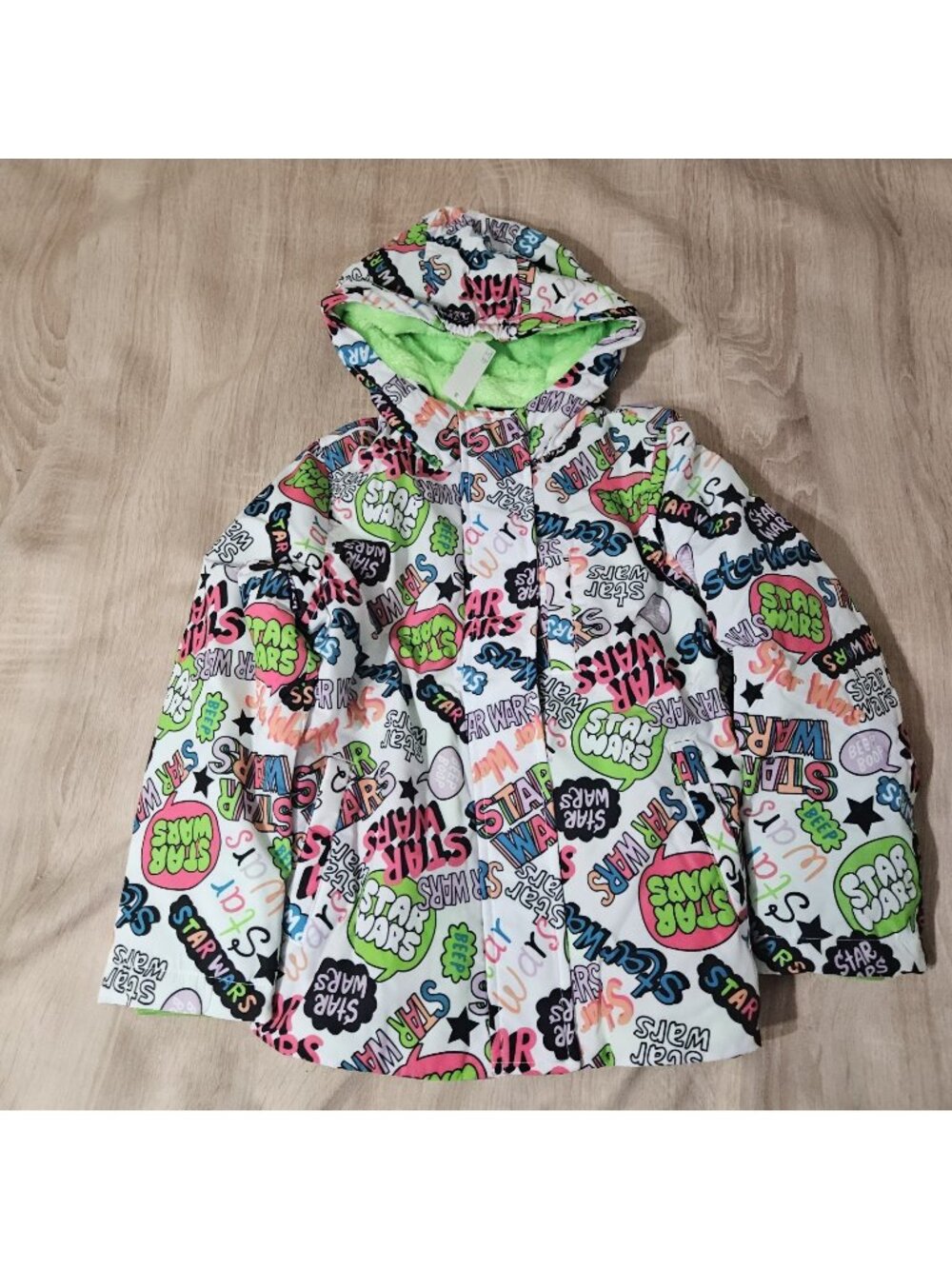 Star Wars Girls Coat Size S 6-7 Years Nwt Fleece Lined Hooded